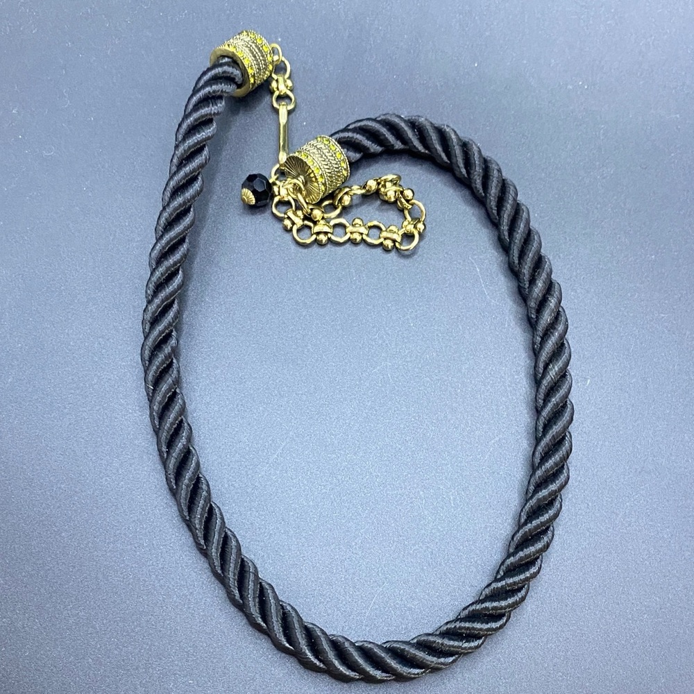 Heidi Daus Black and Gold Twisted Necklace